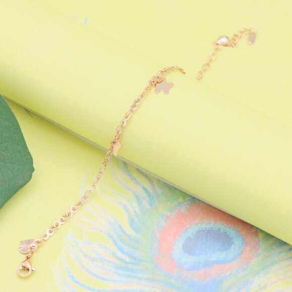 "Smiley Charm Rose Gold Bracelet, XPBL1097 - Picture 4 of 11